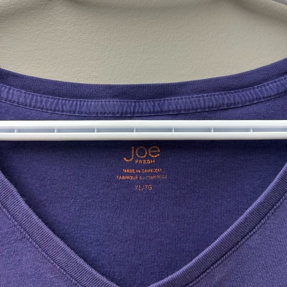 Joe Fresh Purple V Neck T Shirt - Picture 3 of 3